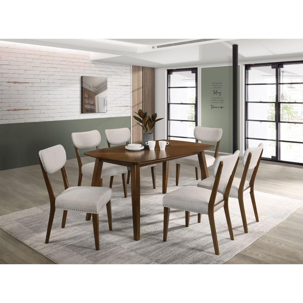 CI-VIENNA;6STR DINING SET 6 D/CHAIRS / WDN TOP/SEAT UPHOLSTERED Mobel Furniture