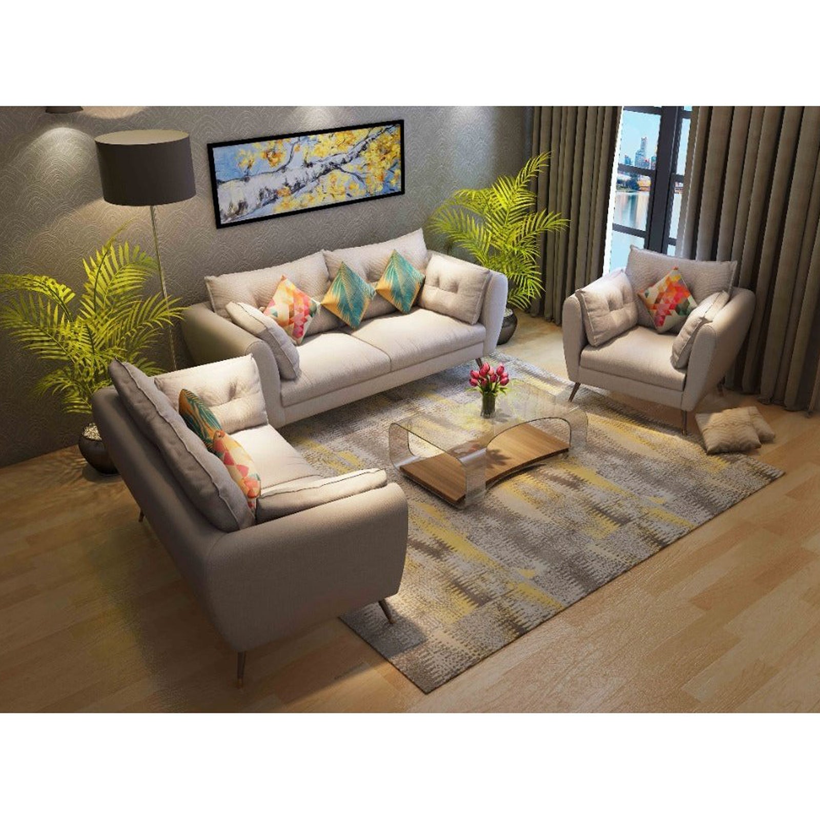 FS-FEBRUARY  A ; LX 3005A SOFA SET (3+2+1)