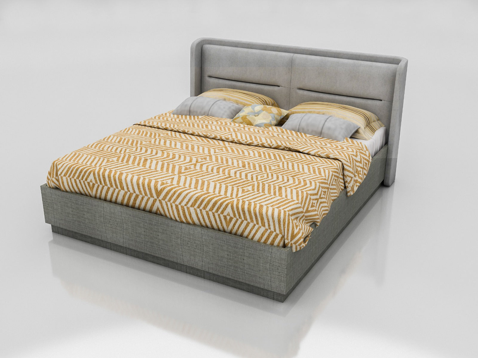 UW-2716 JAMAICA - HYD.BED SLATE-GREY Mobel Furniture