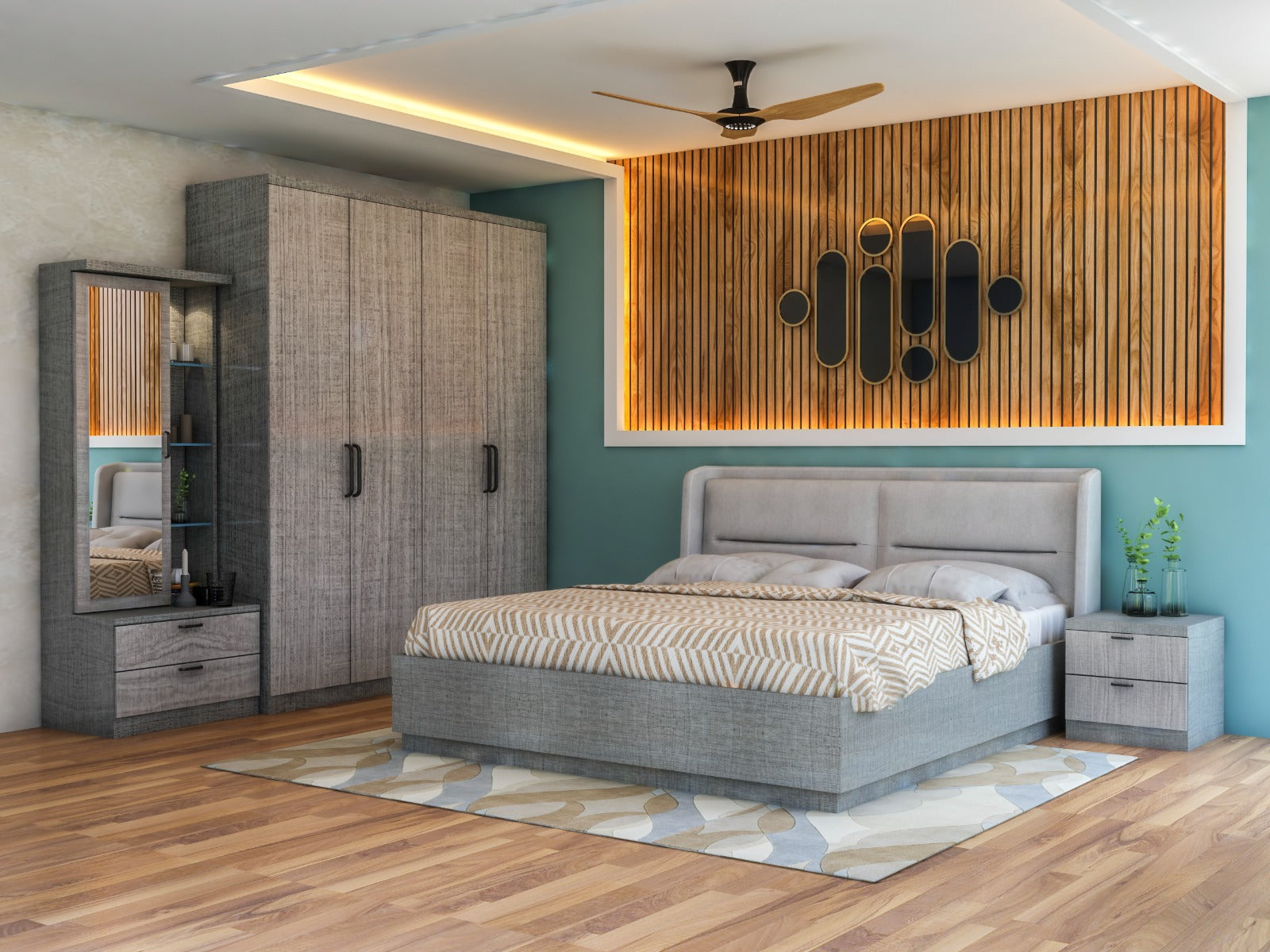 UW-2716 JAMAICA BEDROOM PACKAGE SLATE GREY Mobel Furniture