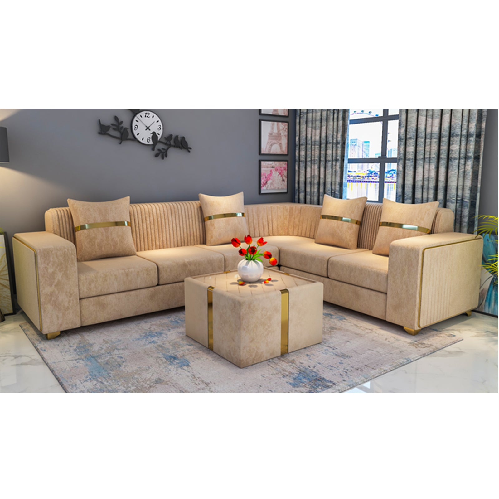 VR 190 L-Shape Sofa Set
