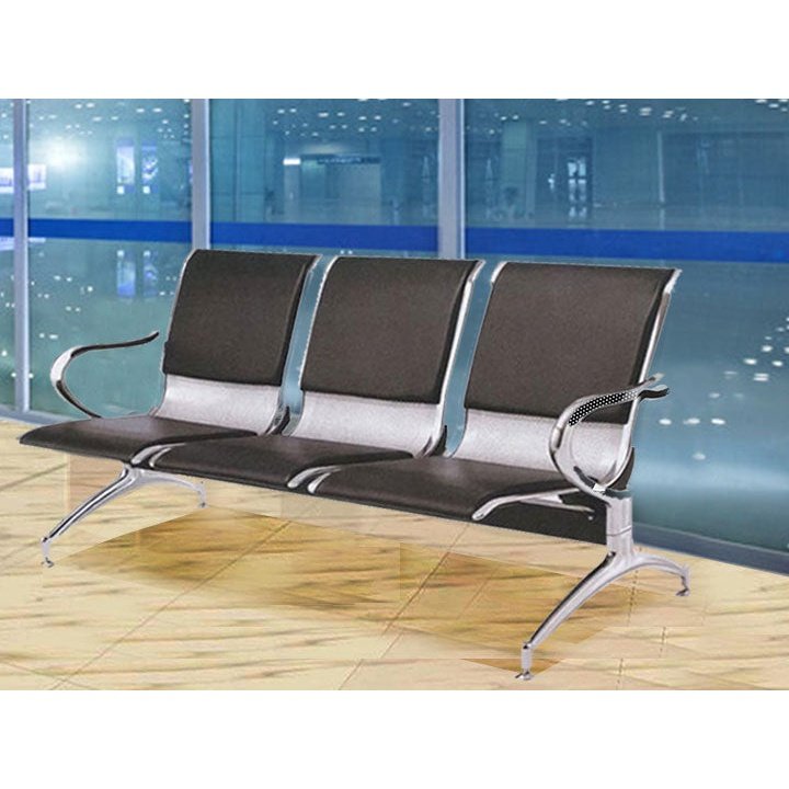 SR/WK-B3002F 3 SEATER WAITING CHAIR WITH LEATHERETTE PADDING Mobel Furniture