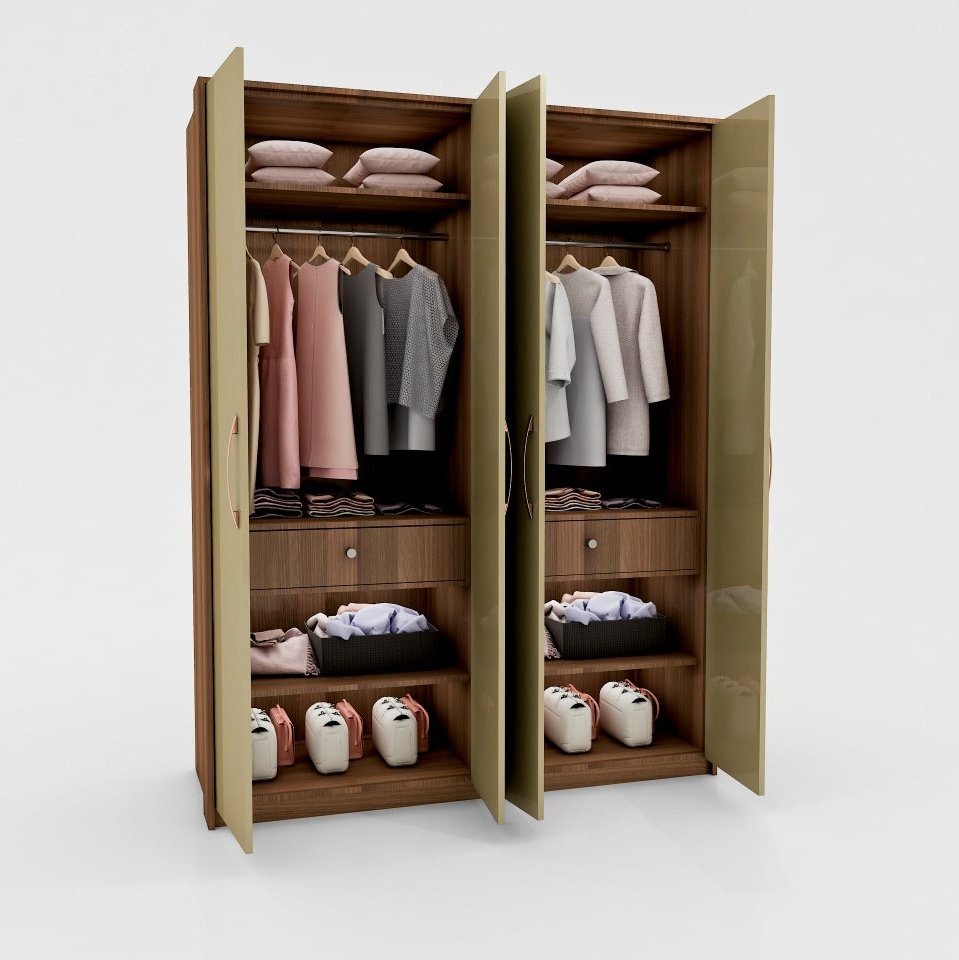 UW-2717 OLIVE;4DR WARDROBE GREEN Mobel Furniture