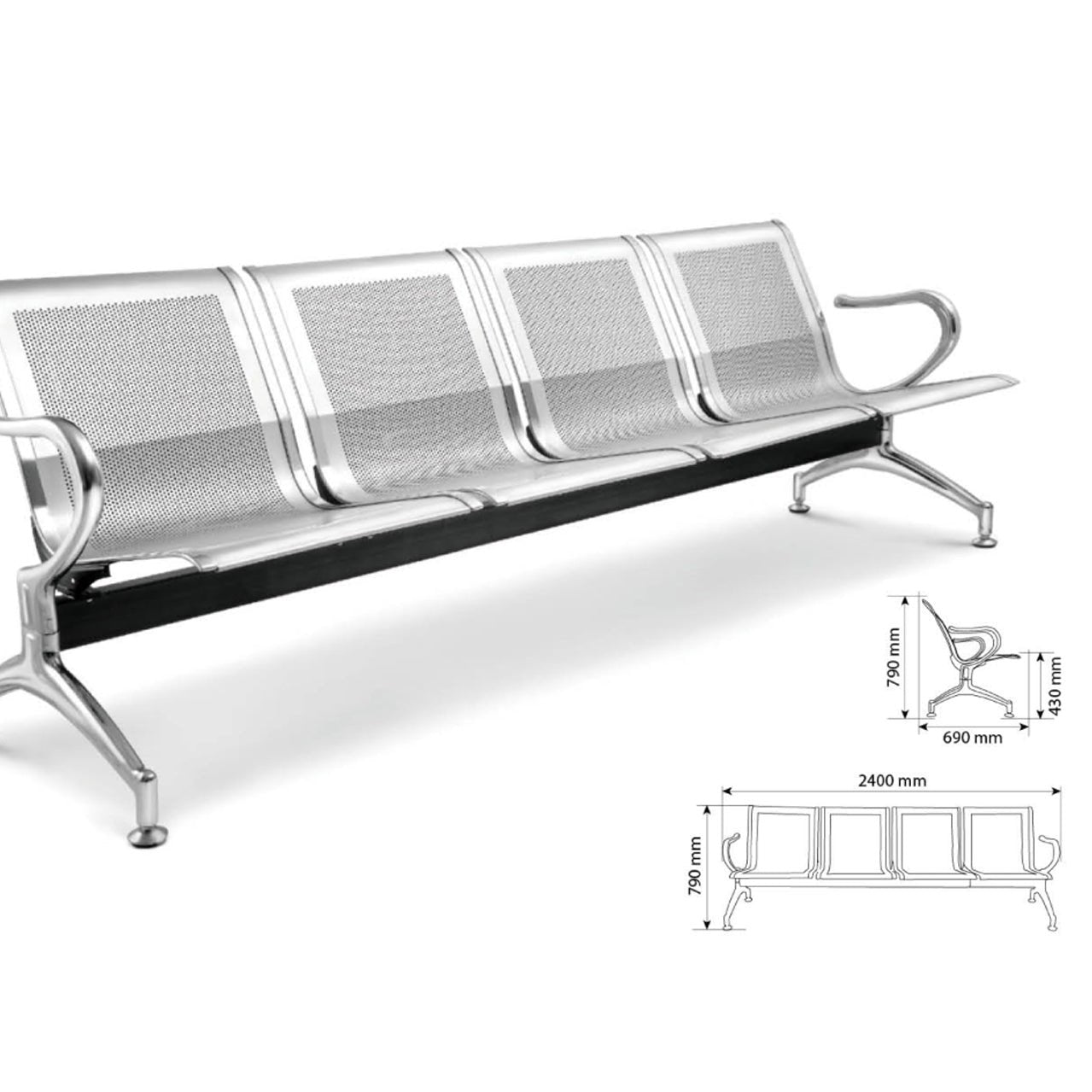 WL-WVC-5054 4 SEATER WAITING CHAIR Mobel Furniture