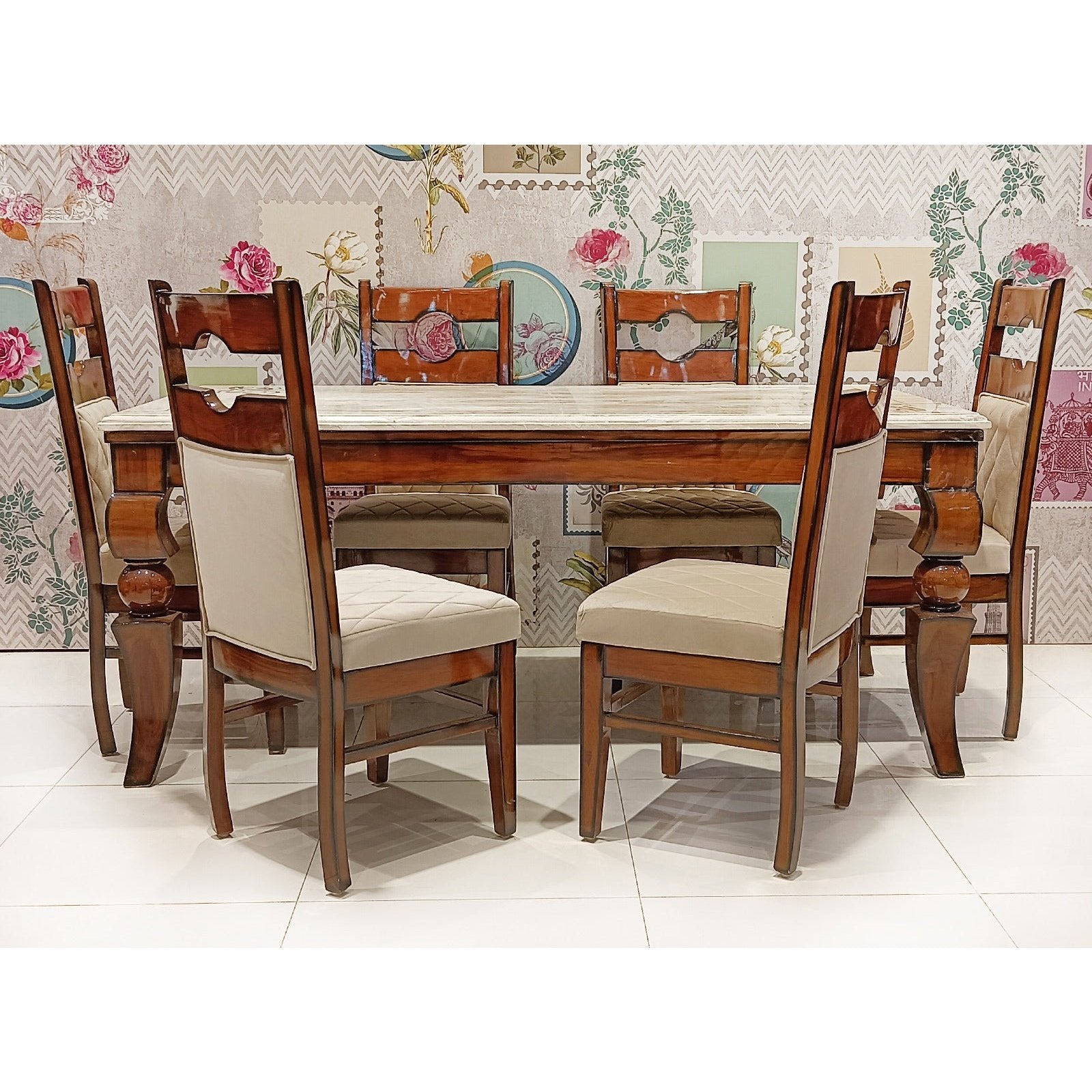 WO-STAR3 DINING TABLE 6 STR WITH CHAIR Mobel Furniture