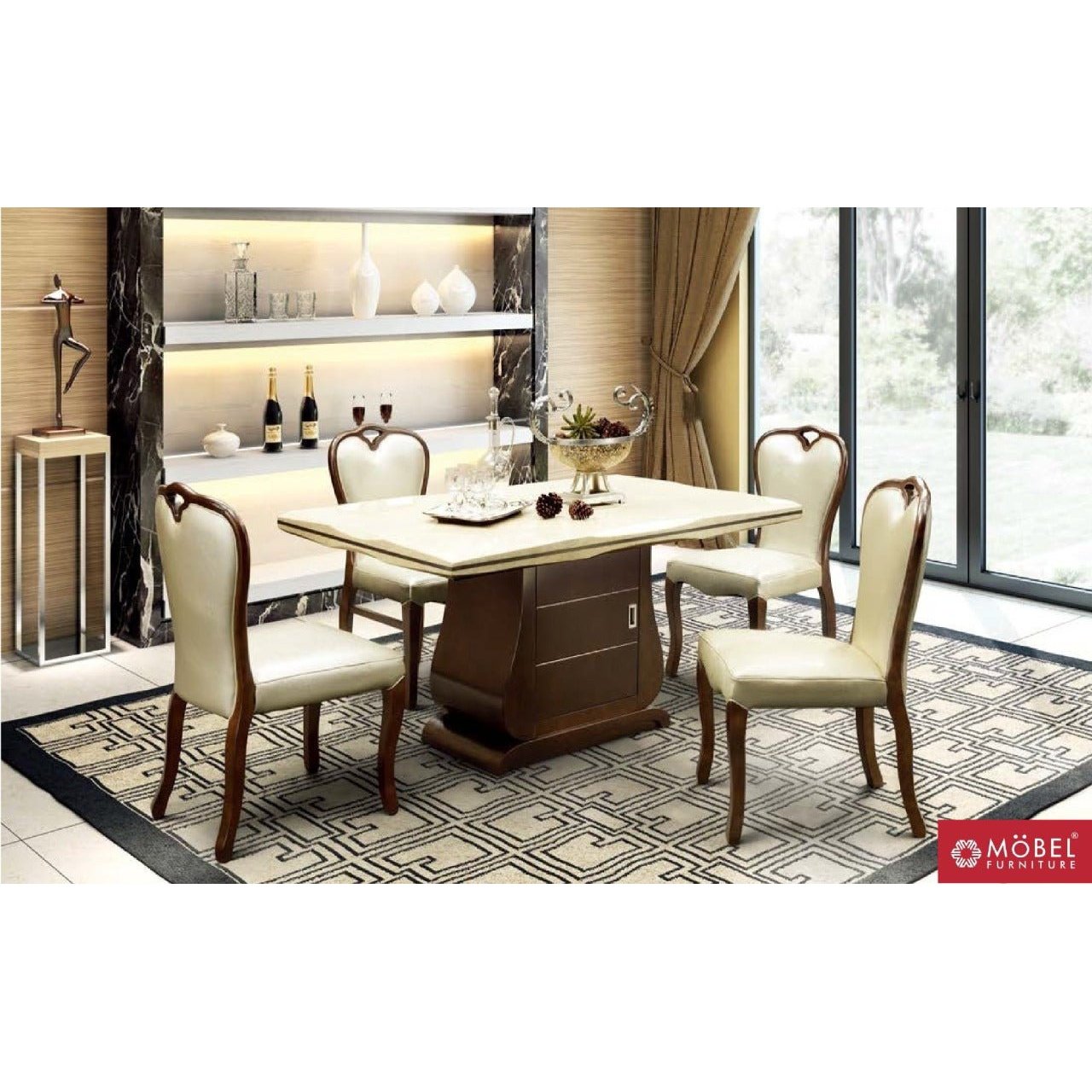 SR/HA-ELLIOT DINNING SET 6 SEATER Mobel Furniture