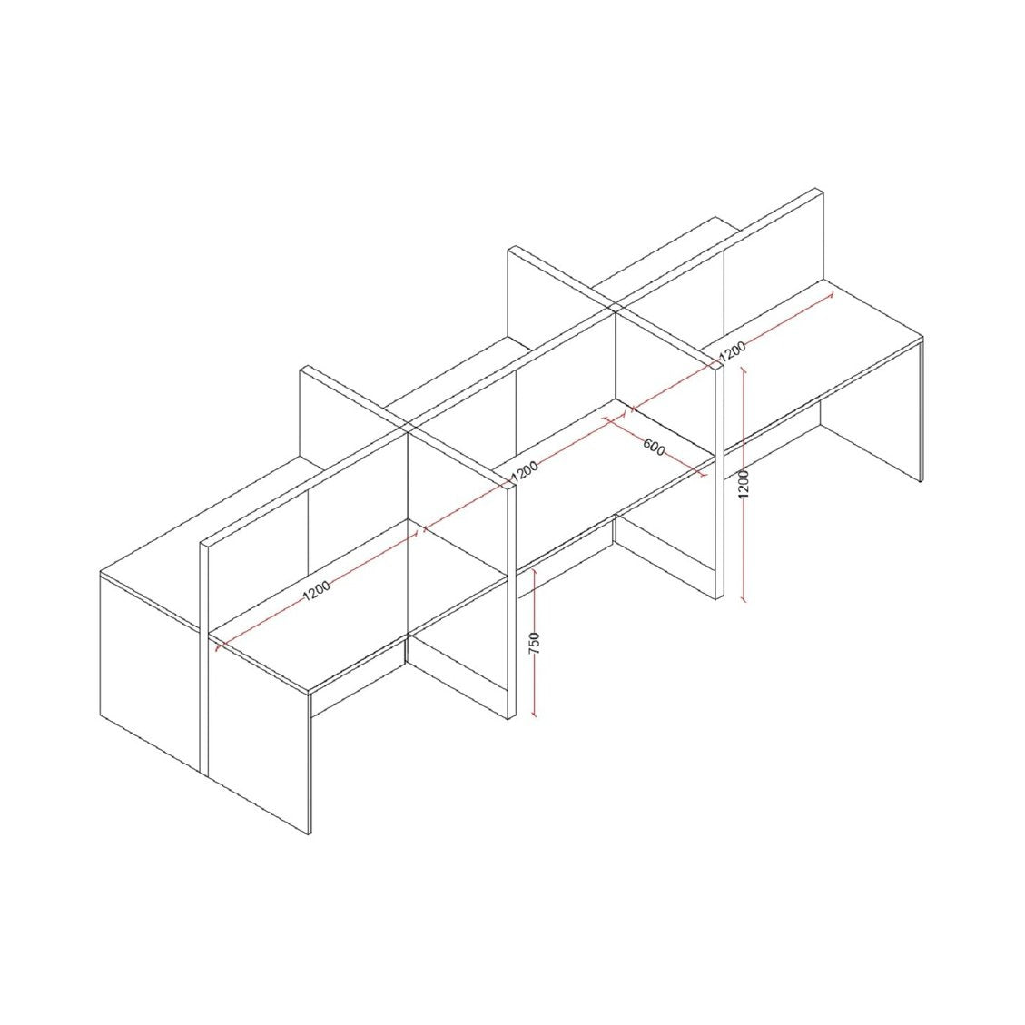 HV SERIES RECTANGULAR WORKSTATION IN PLPB Mobel Furniture