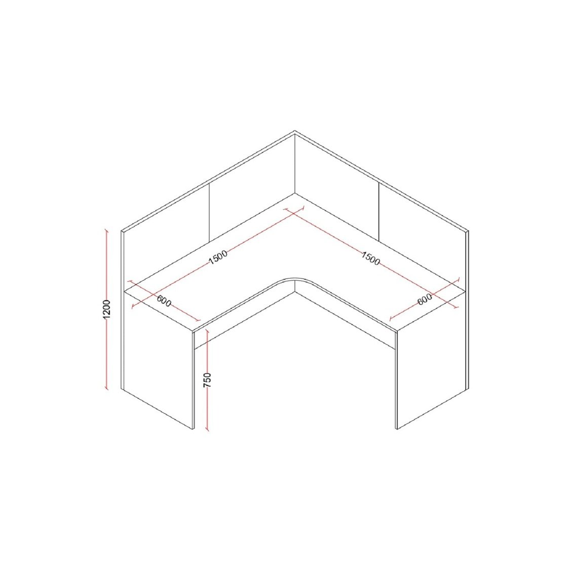 RV SERIES PENTAGONAL WORKSTATION IN PLPB Mobel Furniture