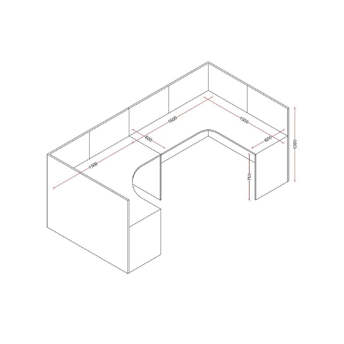 RV SERIES PENTAGONAL WORKSTATION IN PLPB Mobel Furniture
