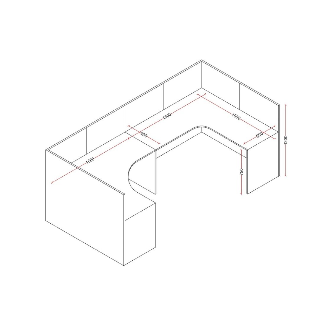 RV SERIES PENTAGONAL WORKSTATION IN PLPB Mobel Furniture