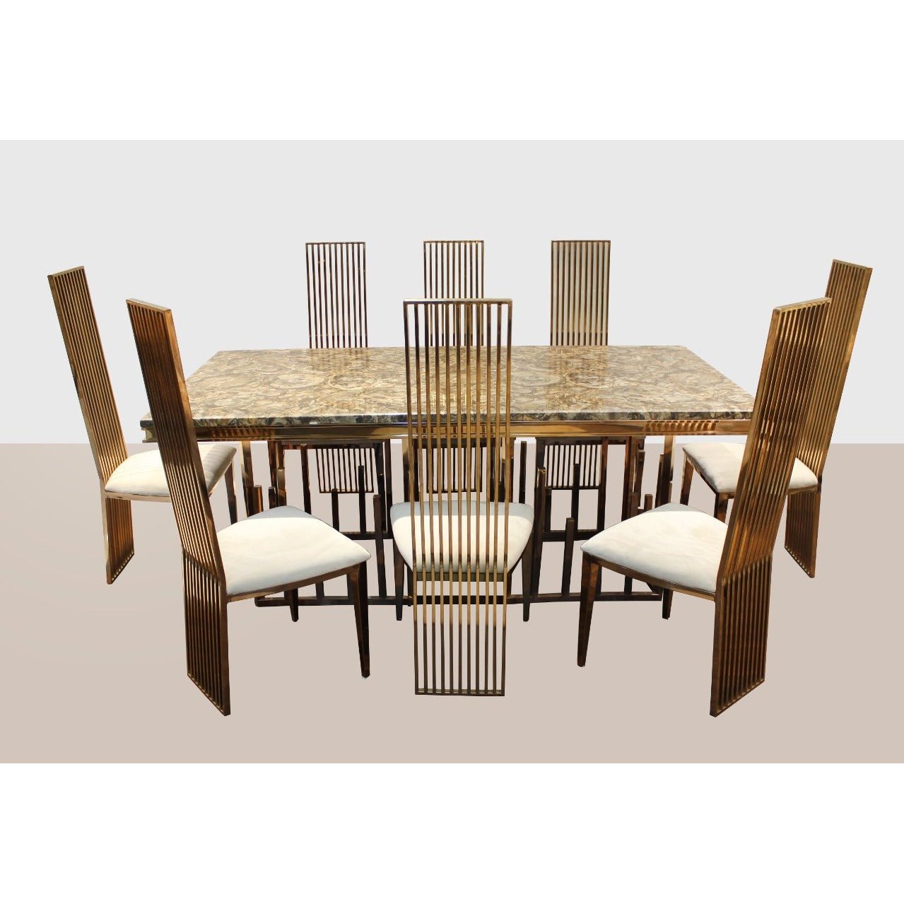 IH-A6902 ZENIT 8 SEATER TABLE SET WITH IH- B005 DINING CHAIR Mobel Furniture